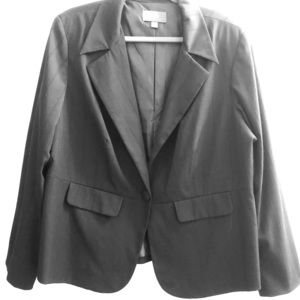 Merona 1 Button Blazer with Subtle Stripe. Black